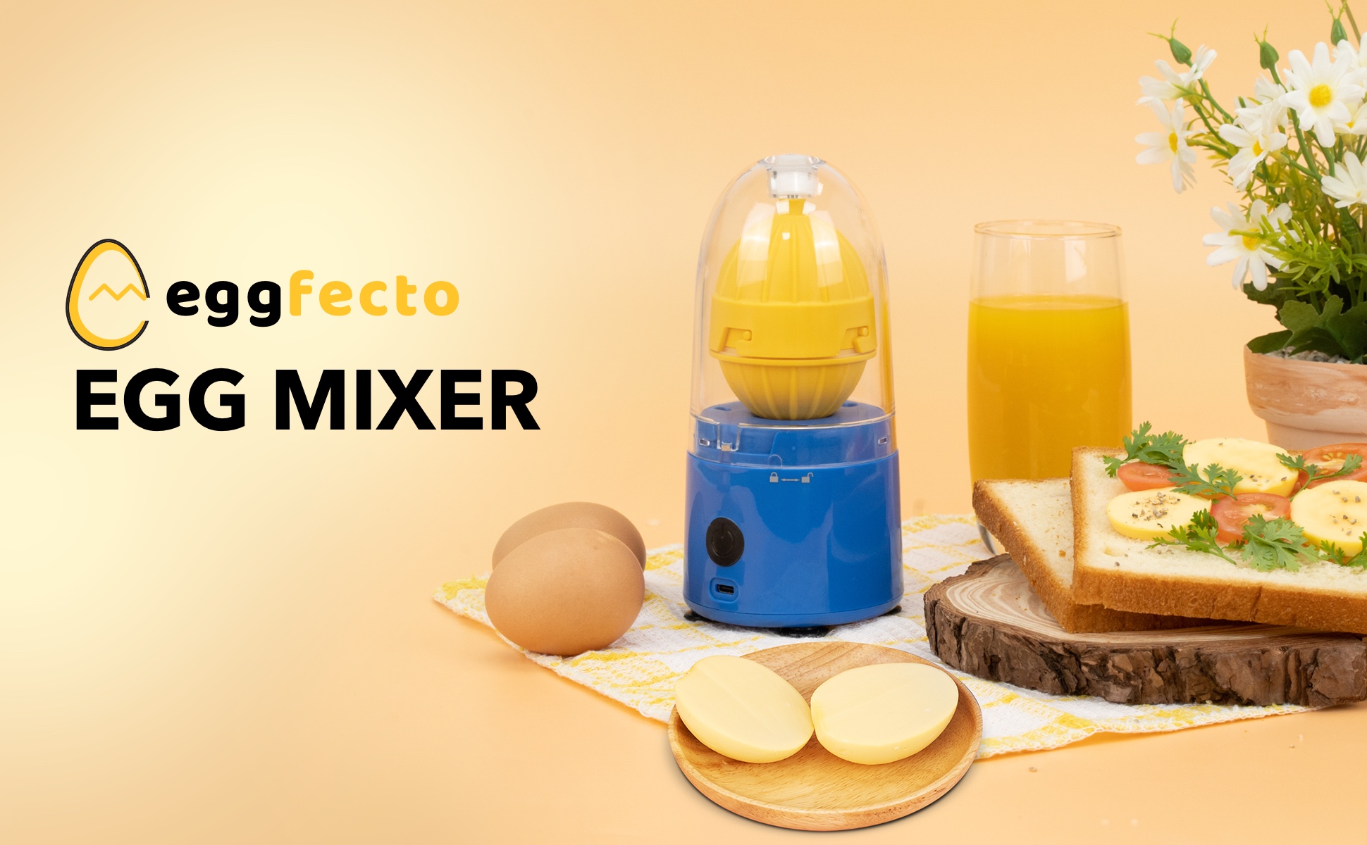EggFecto Electric Egg Yolk Mixer - Rechargeable Egg Spinner